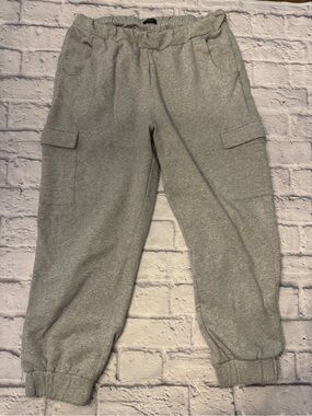 Express Gray Cargo Jogger Sweat Pants